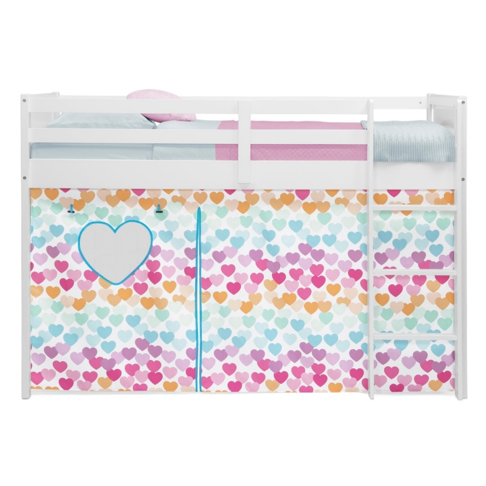 Delta Children Rainbow HEARTS Loft Bed Tent Curtain Set Twin *Bed NOT Included